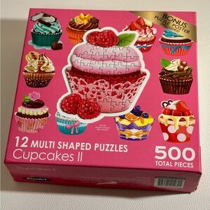 RoseArt Cupcakes II 500 Piece Multi-Shaped Puzzle • Complete • Bonus Poster